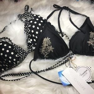 NWT Bikini Tops SMALL Padded Triangle Tops A-B